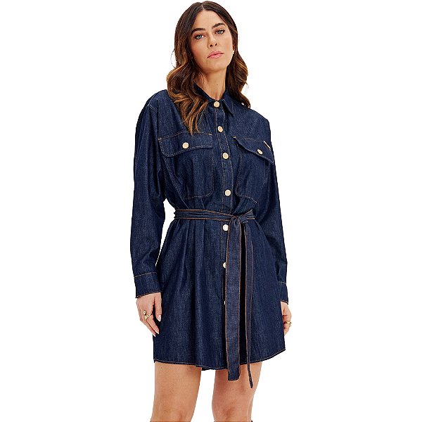 Vestido Lança Perfume Chemise In24 Azul Feminino