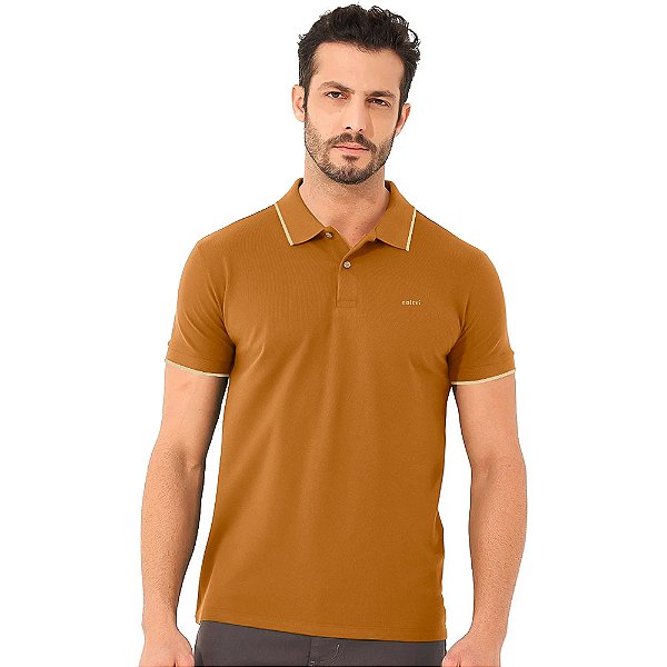 Camisa Polo Colcci Lined In24 Amarelo Swift Masculino