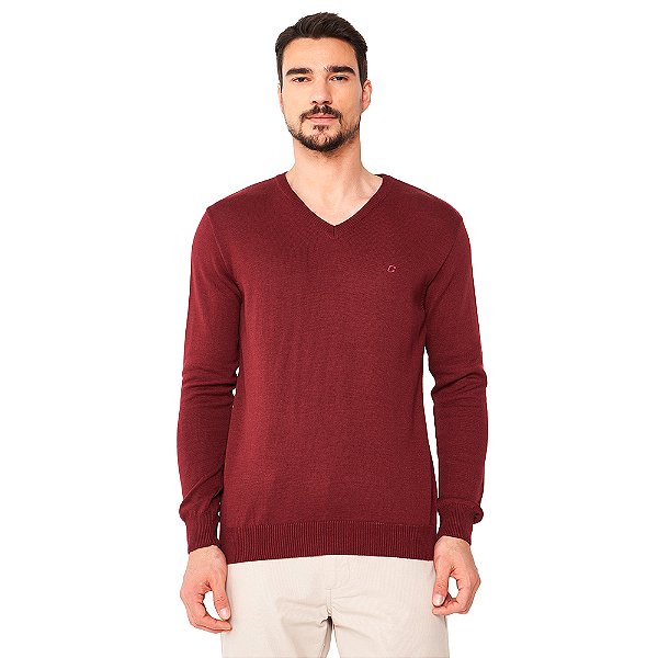 Suéter Tricô Colcci Slim Ou24 Bordô Masculino