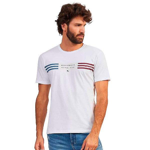 Camiseta Acostamento Casual Ou24 Branco Masculino
