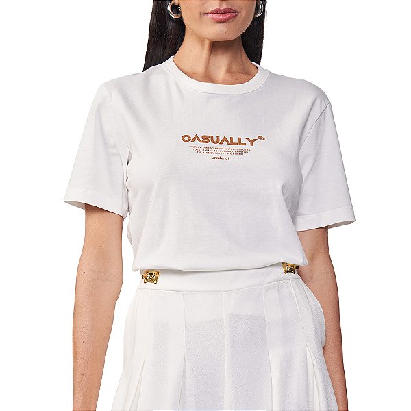Camiseta Colcci Casually In24 Off White Feminino