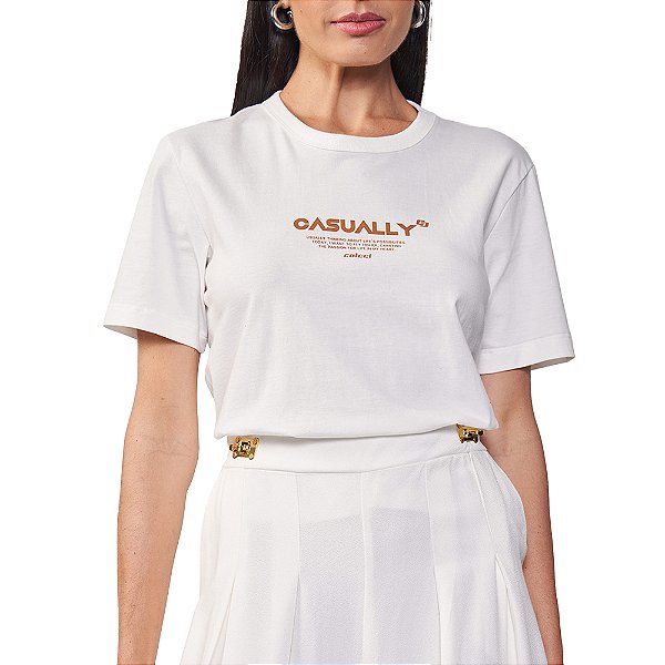 Camiseta Colcci Casually In24 Off White Feminino