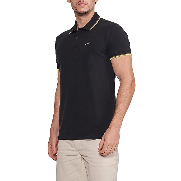 Camisa Polo Colcci Dual Line In24 Preto Masculino