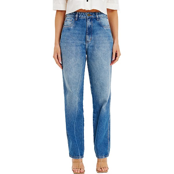 Calça Jeans Lança Perfume Reta Super High In24 Azul Feminino