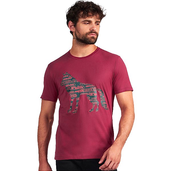 Camiseta Acostamento Casual In24 Bordô Masculino
