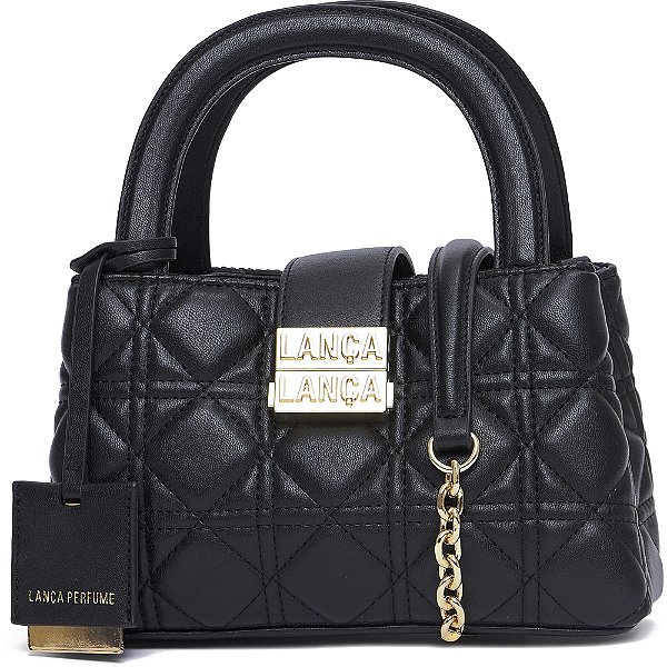 Bolsa Tote Lança Perfume Matelasse Fecho In24 Preto Feminino