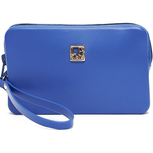Bolsa Clutch Easy Lança Perfume Logo In24 Azul Feminino