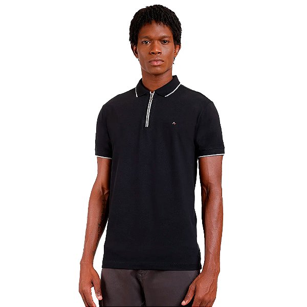 Camisa Polo Aramis Move Zip In24 Preto Masculino