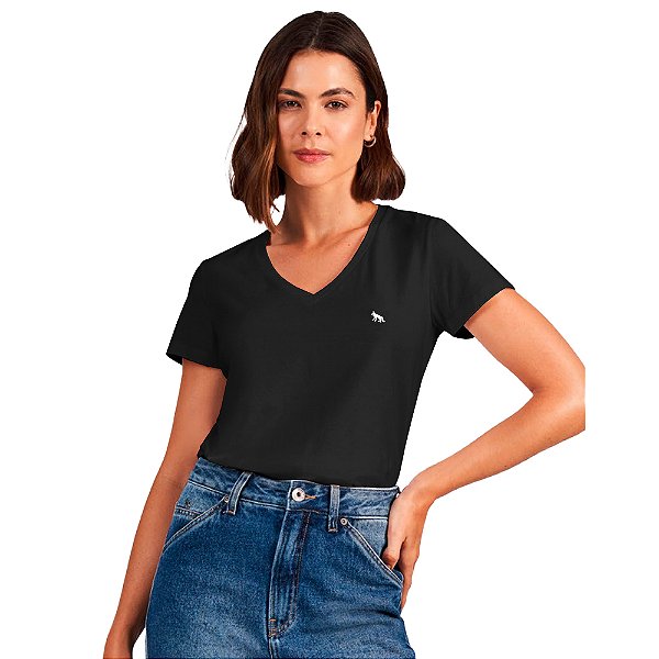 Camiseta Acostamento Fashion In24 Preto Feminino