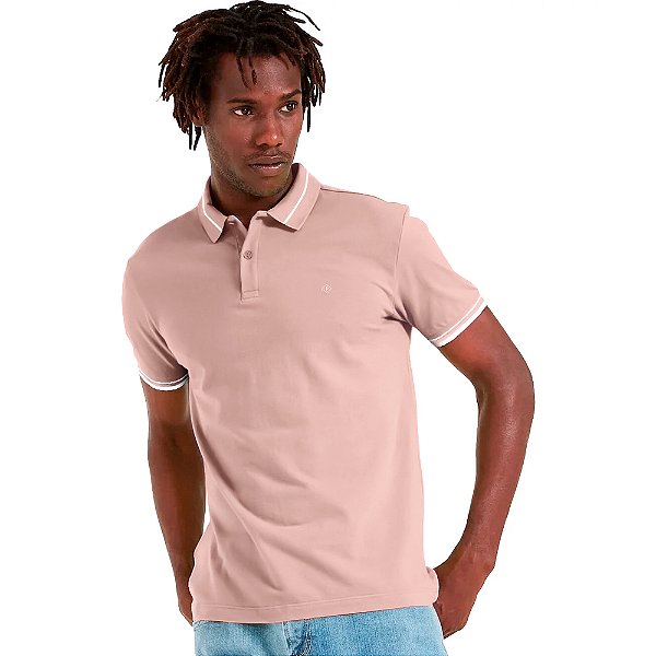 Camisa Polo Forum Muscle In24 Rosa Masculino