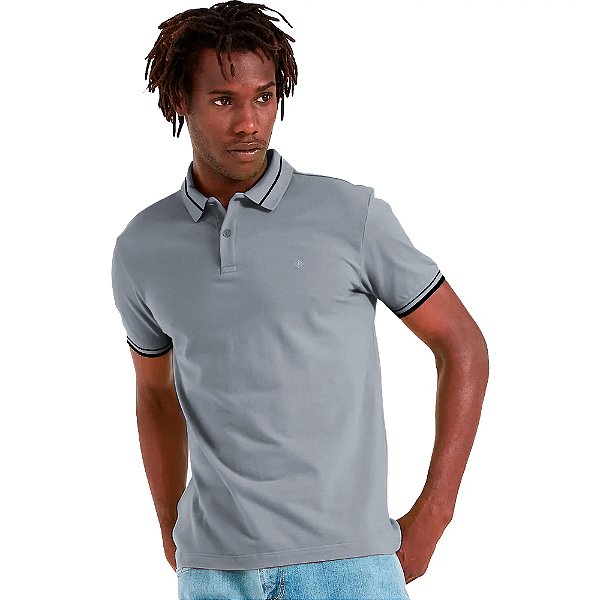 Camisa Polo Forum Muscle In24 Cinza Masculino