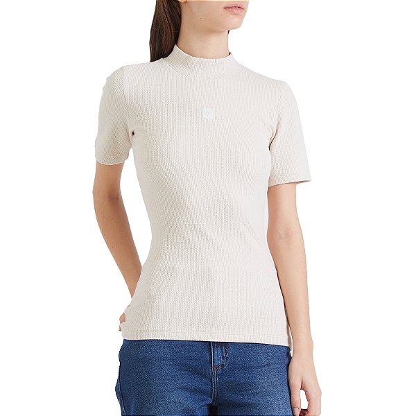 Camiseta Canelada Forum Justa In24 Bege Feminino