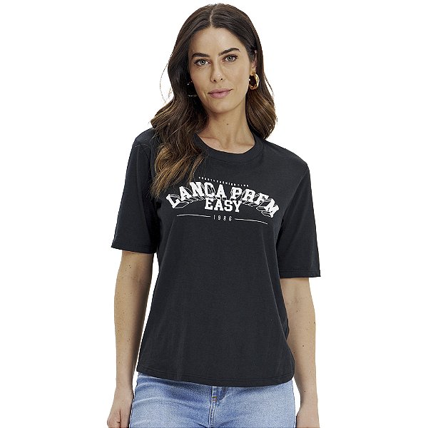 Camiseta Easy Lança Perfume Boyfriend In24 Preto Feminino