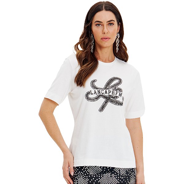 Camiseta Lança Perfume Aplicação In24 Off White Feminino