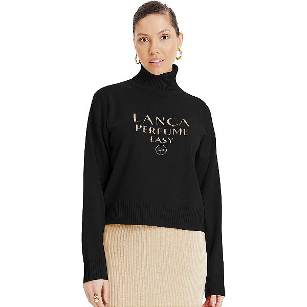Blusa Easy Lança Perfume Gola Alta In24 Preto Feminino