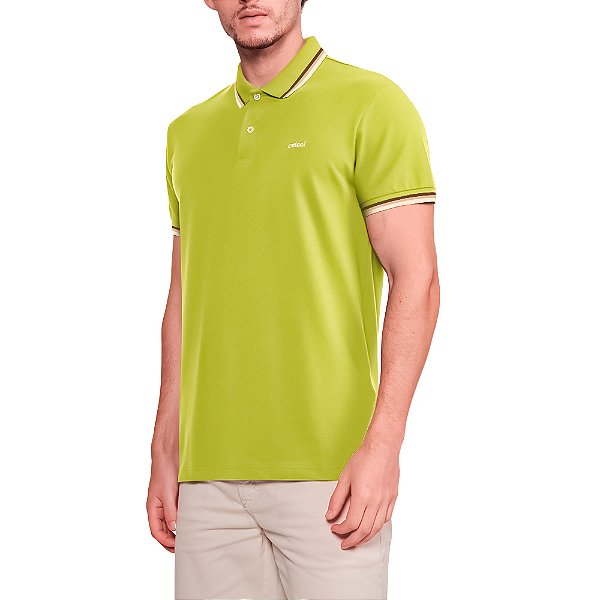 Camisa Polo Colcci Lines In24 Amarelo Masculino