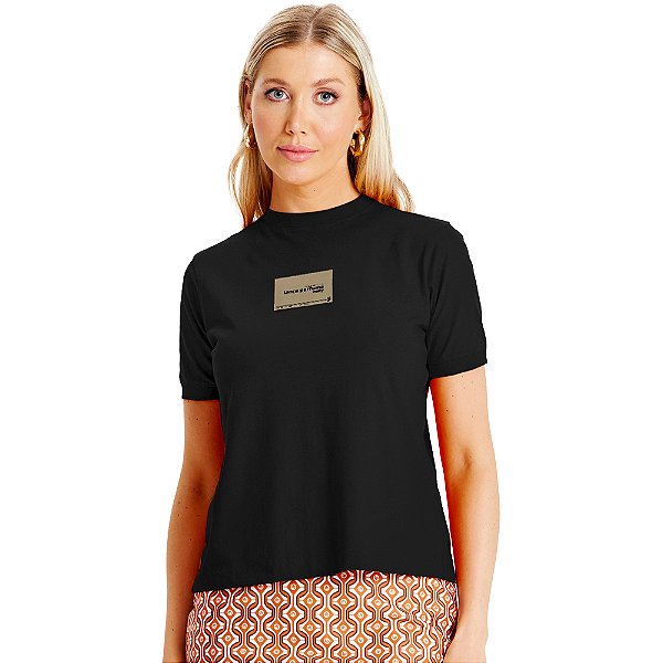 Camiseta Easy Lança Perfume Baby Look In24 Preto Feminino