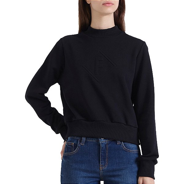 Moletom Forum Gola In24 Preto Feminino