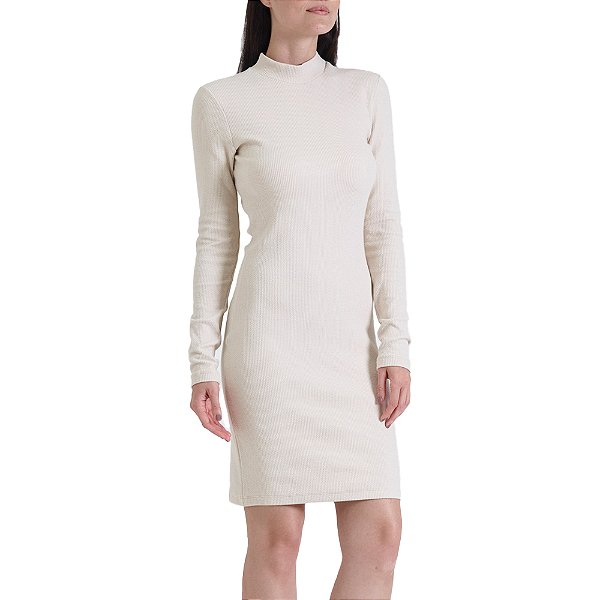 Vestido Canelado Forum Malha In24 Bege Italian Feminino