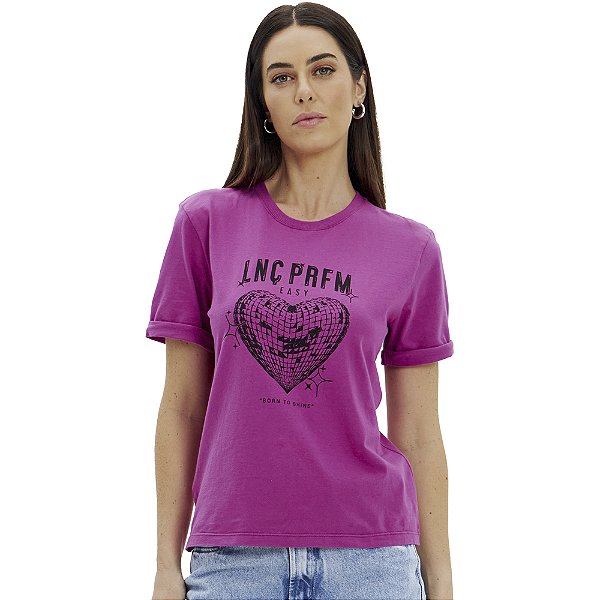 Camiseta Easy Lança Perfume Heart In24 Rosa Feminino
