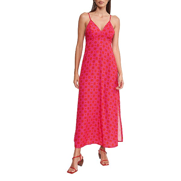 Vestido Colcci Estampado Slim In24 Rosa Feminino