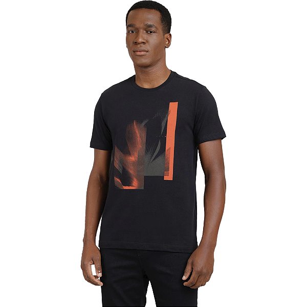 Camiseta Aramis Floral Fragmentos In24 Preto Masculino