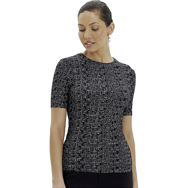 Blusa Easy Lança Perfume Estampada In24 Preto Feminino