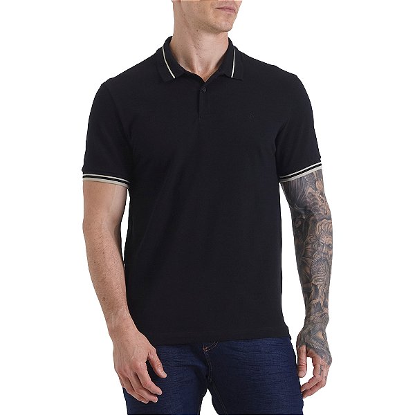 Camisa Polo Forum Muscle In24b Preto Masculino