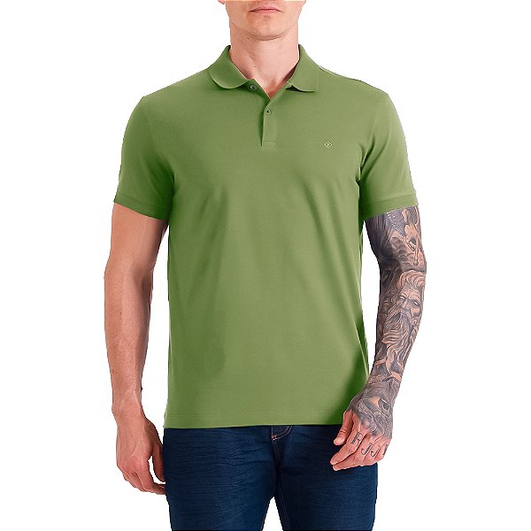 Camisa Polo Forum Muscle In24 Verde Masculino