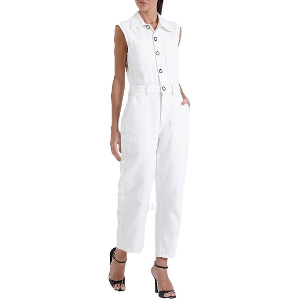 Macacão Sarja Forum Sarja In24 Off White Feminino