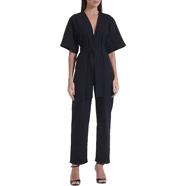 Macacão Forum Tecido Plano In24 Preto Feminino