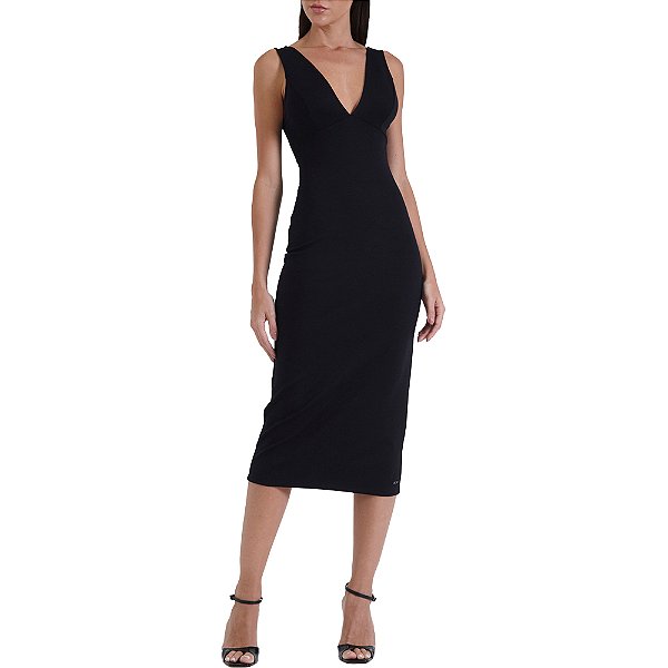 Vestido Midi Forum Reto In24 Preto Feminino