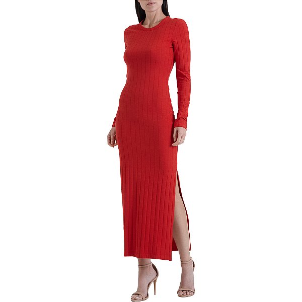 Vestido Canelado Forum Malha In24 Vermelho Sparkly Feminino
