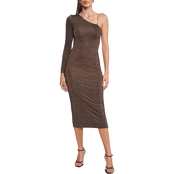 Vestido Metalizado Colcci Malha In24 Preto Feminino