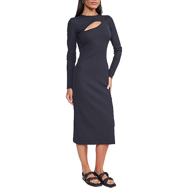Vestido Canelado Colcci Long In24 Preto Feminino