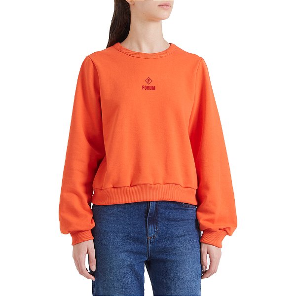 Moletom Forum Comfort In24 Laranja Feminino