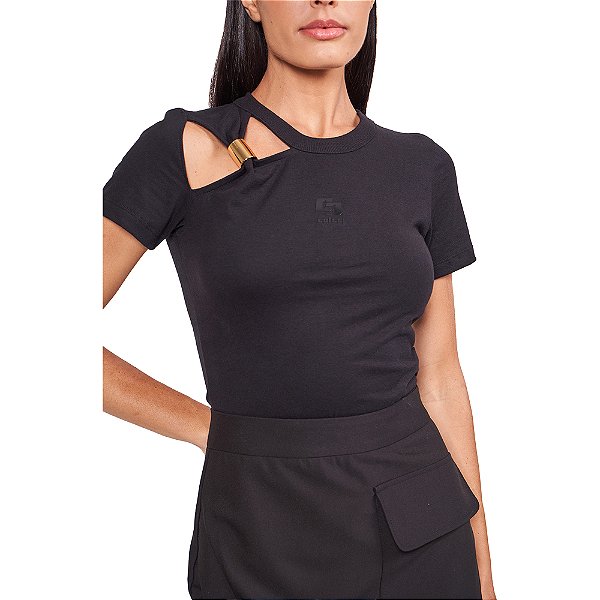 Camiseta Colcci Detail In24 Preto Feminino