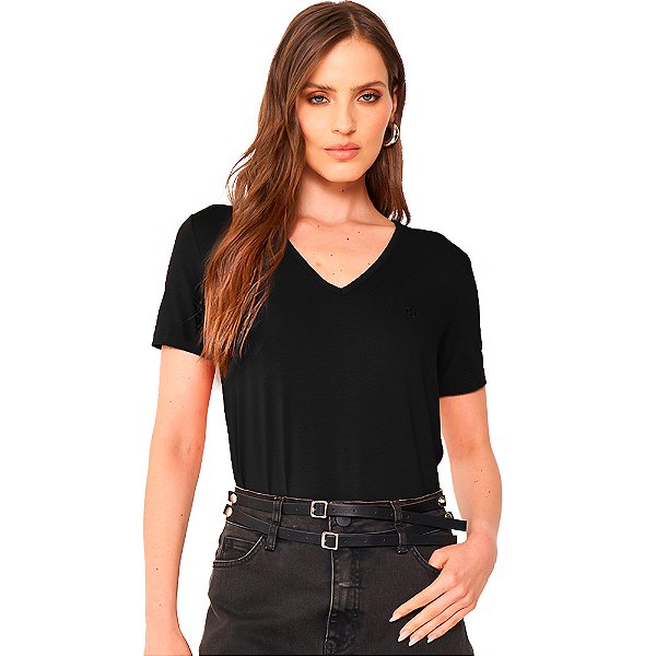 Camiseta Colcci Slim In24b Preto Feminino