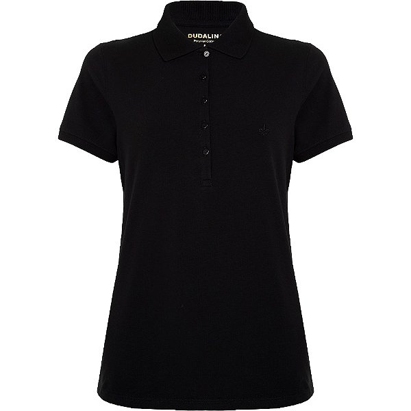 Camisa Polo Dudalina Peruvian Cotton In24 Preto Feminino