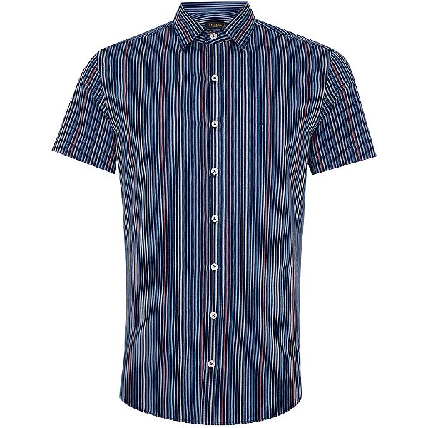 Camisa Individual Slim Henrique In24 Marinho Masculino