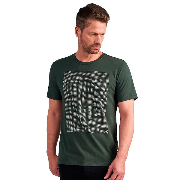 Camiseta Acostamento Casual Elastane In24 Verde Masculino