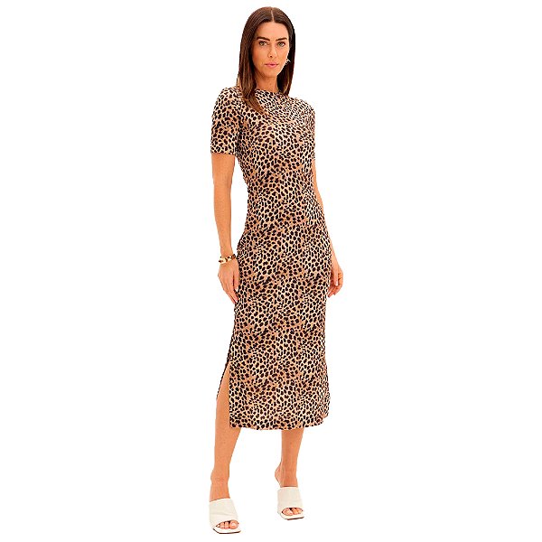 Vestido Lança Perfume Super Midi Pr25 Marrom Feminino