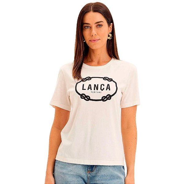 Camiseta Lança Perfume Baby Look Pr25 Off White Feminino