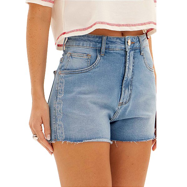 Short Jeans Easy Lança Perfume Grandft Pr25 Azul Feminino