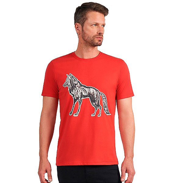 Camiseta Acostamento Casual In24 Vermelho Masculino