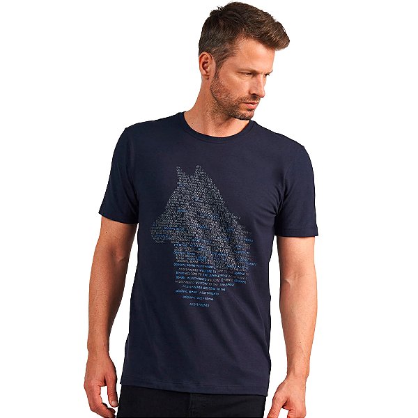 Camiseta Acostamento Elastane In24 Marinho Masculino