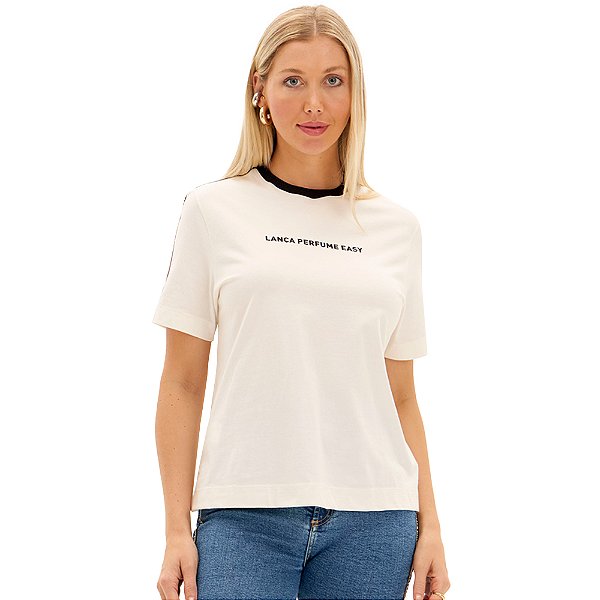 Camiseta Easy Lança Perfume Gorgurão Pr25 Off White Feminino