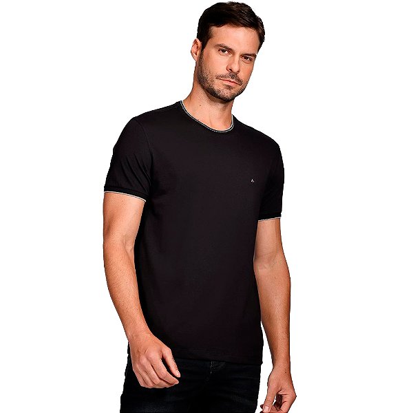 Camiseta Aramis Friso na Gola Ve25 Preto Masculino