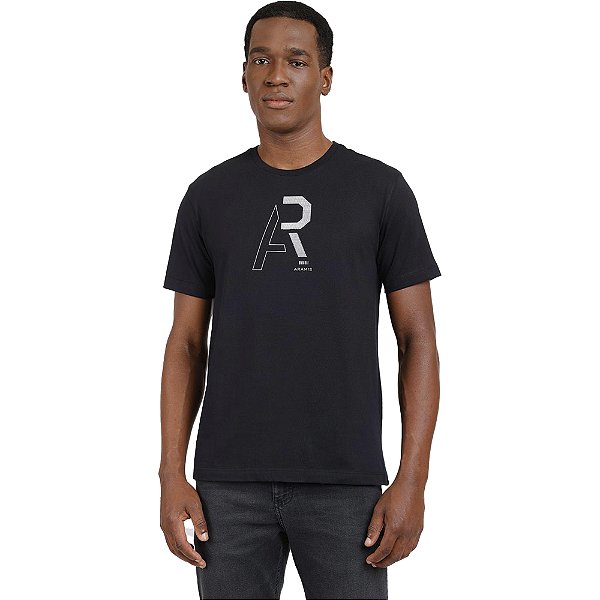 Camiseta Aramis Move Lettering Pinos In24 Preto Masculino
