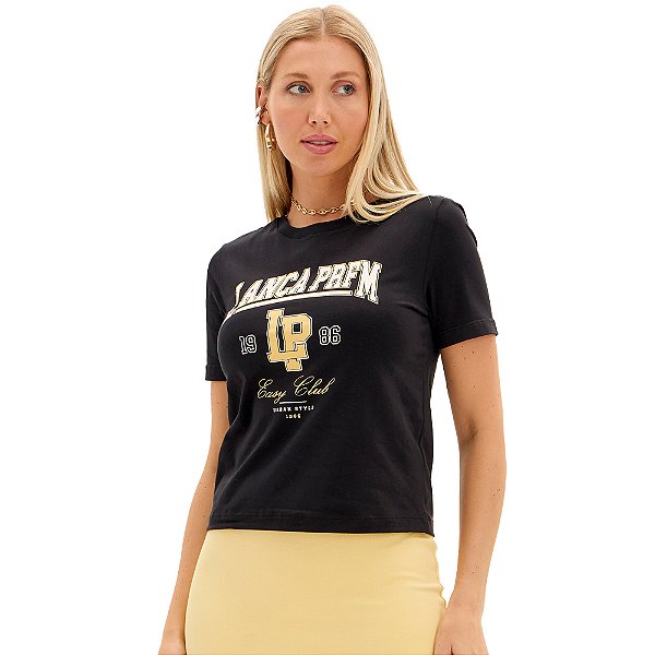 Camiseta Easy Lança Perfume Baby Look Pr25 Preto Feminino